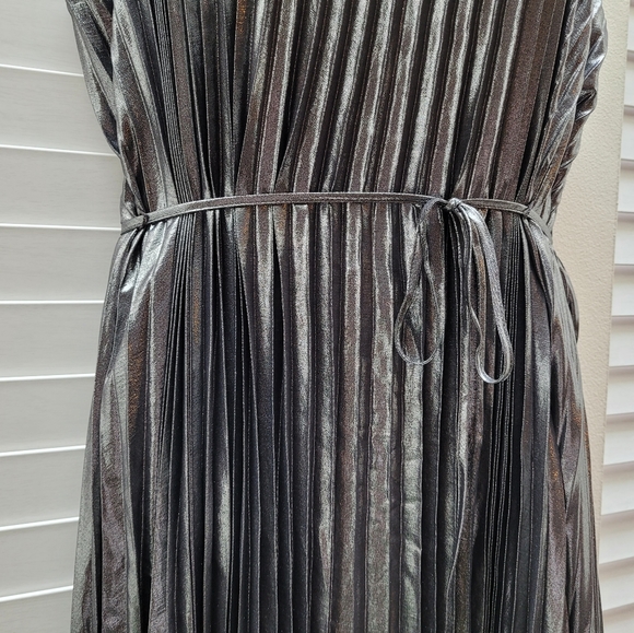 NWT Banana Republic 14P metallic pleated maxi - Picture 3 of 5